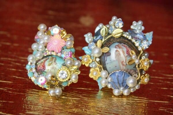 SOLD! 3144 Birth Of Venus Huge Cocktail Shell Pearl Adjustable Ring - Image 7