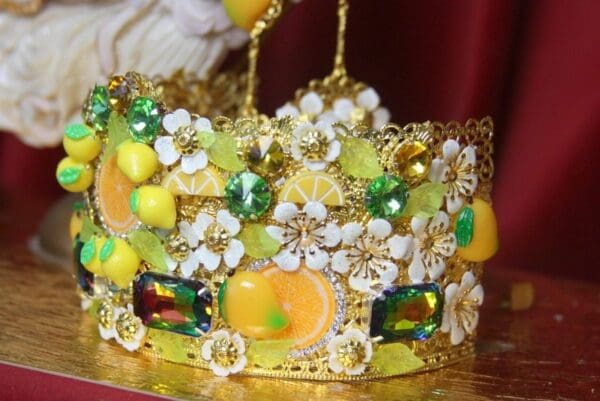 SOLD! 3185 Lemon Fruit Crown Headband - Image 3