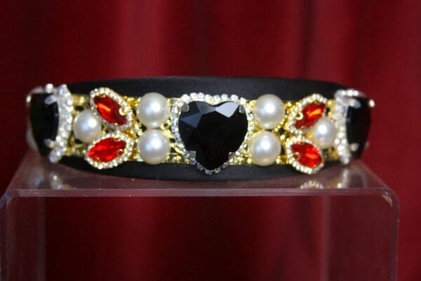 SOLD! 3195 Baroque Black Red Crystal Flower Crown Headband - Image 6