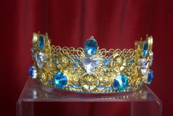 SOLD! 3199 Set Of Elegant Aqua Rhinestones Crystal Headband+ Earrings - Image 7