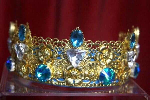 SOLD! 3199 Set Of Elegant Aqua Rhinestones Crystal Headband+ Earrings - Image 8