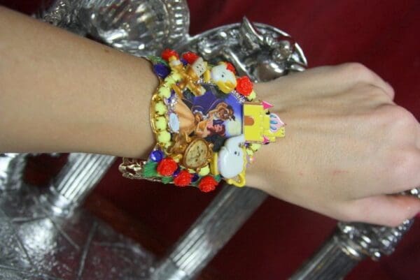 SOLD! 3213 Set Of Beauty And The Beast Adorabl Cuff+ Earrings - Image 5