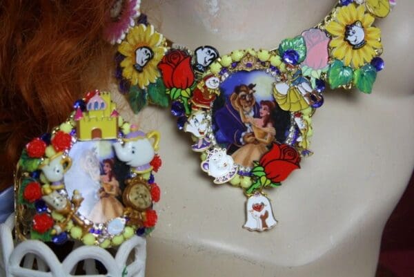 SOLD! 3214 Set Of Beauty And The Best Whimsical Necklace+ Earrings - Image 4