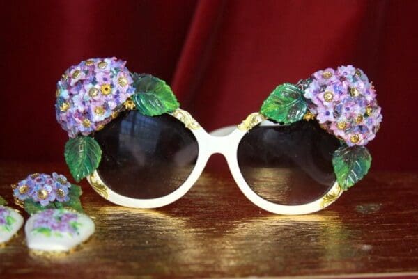 SOLD! 3250 Baroque Hydrangea 3D Effect Gold Filigree Baroque Sunglasses - Image 6
