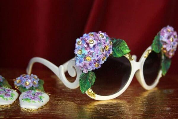 SOLD! 3250 Baroque Hydrangea 3D Effect Gold Filigree Baroque Sunglasses - Image 7