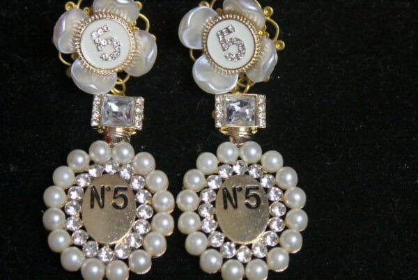 SOLD! 3328 Coco Perfume Bottle Crystal Earrings - Image 3