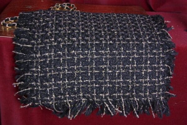 SOLD! 3441 Madam Coco Tweed Embellished Brooches Crossbody Handbag - Image 9