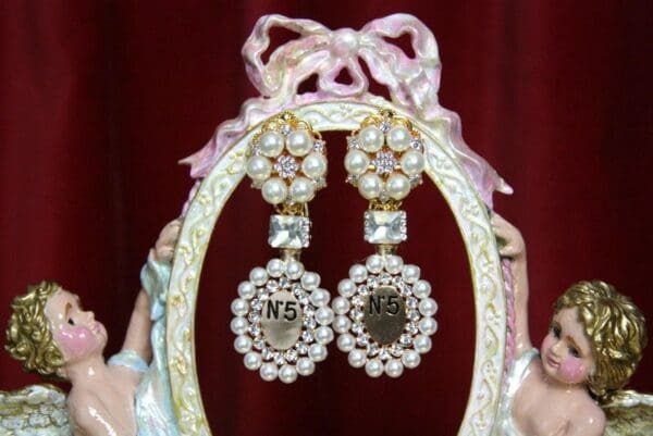 SOLD! 3470 Coco Perfume Bottle Crystal Earrings - Image 7