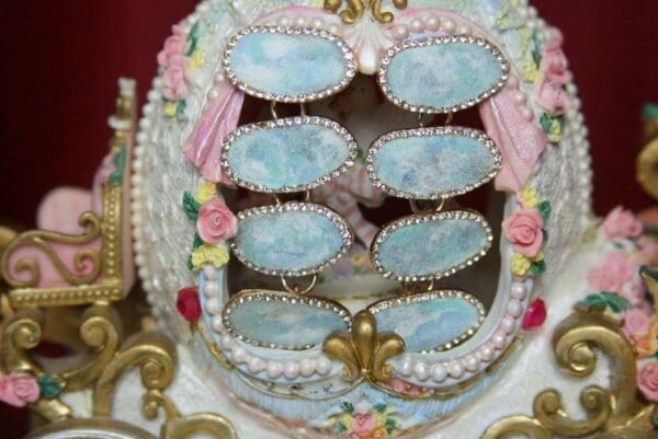 SOLD! 3494 Larimar Imitation Hand Painted Stunning Runway Elegant Statement Earrings Studs
