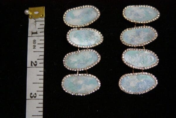 SOLD! 3494 Larimar Imitation Hand Painted Stunning Runway Elegant Statement Earrings Studs - Image 7