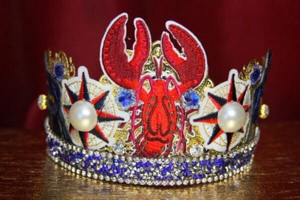 SOLD! 3508 Nautical Lobster Fish Applique Crystal Unusual Headband