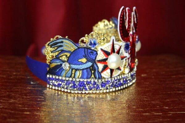 SOLD! 3508 Nautical Lobster Fish Applique Crystal Unusual Headband - Image 3