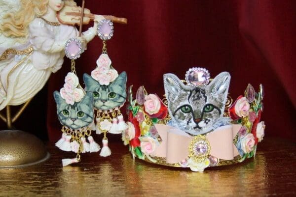 SOLD! 2488 Baroque Trendy Cat Tassel Adorable Studs - Image 7