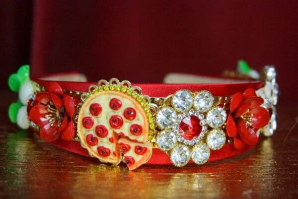 SOLD! 3536 Set Of Earrings + Unusual Baroque Pizza Flower Crystal Flower Crown Headband - Image 8
