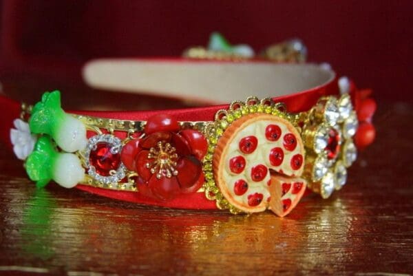 SOLD! 3536 Set Of Earrings + Unusual Baroque Pizza Flower Crystal Flower Crown Headband - Image 9