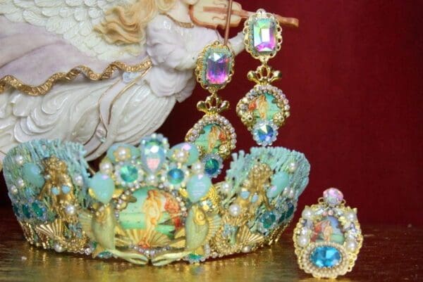 SOLD! 3575 Birth Of Venus Huge Cocktail Shell Pearl Adjustable Ring - Image 4