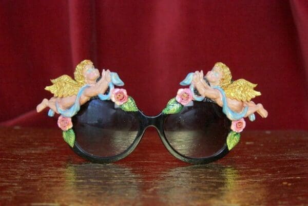 SOLD! 3617 Total Baroque Faced Cherubs Vintage Style Hand Painted Embellished Sunglasses - Image 7