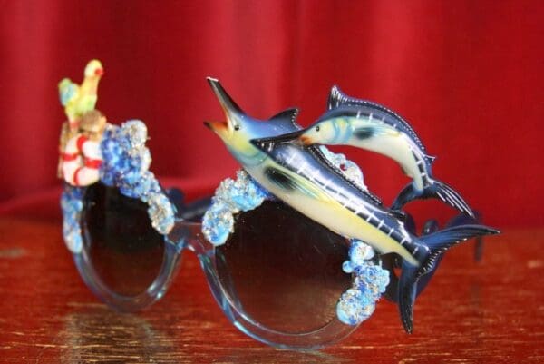 SOLD! 3651 Nautical Hand Painted Fish Sea-gal Embellished Sunglasses - Image 5