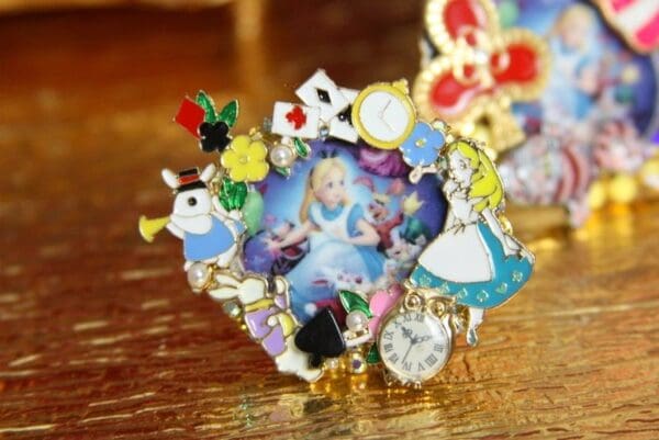 SOLD! 3683 Right Alice In Wonderland Enamel Adjustable Cocktail Huge Ring - Image 6