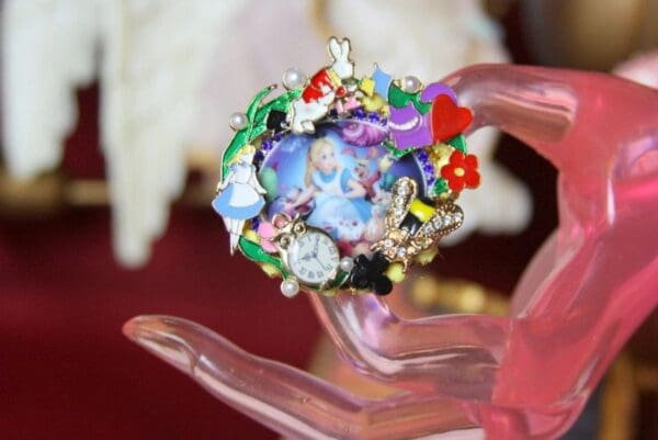 SOLD! 3684 Top Rabbit Alice In Wonderland Enamel Adjustable Cocktail Huge Ring - Image 5