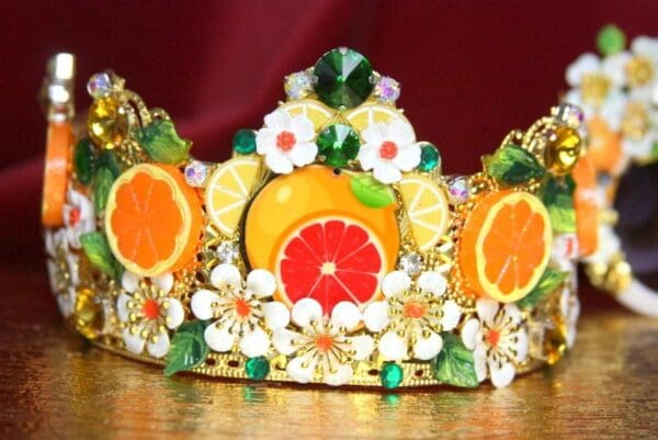 SOLD! 3695 Roman Revival Caesar Pisa Hand Painted Unusual Crown - Image 5