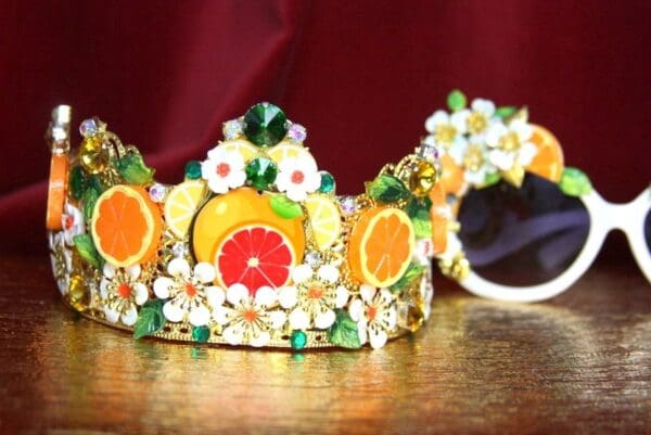 SOLD! 3695 Roman Revival Caesar Pisa Hand Painted Unusual Crown - Image 6