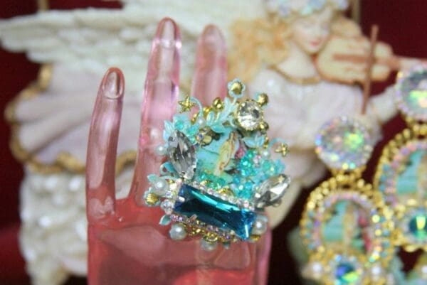 SOLD! 3700 Birth Of Venus Huge Cocktail Shell Pearl Adjustable Ring - Image 7
