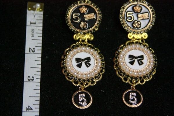 SOLD! 3749 Madam Coco Number 5 Massive Earrings - Image 5