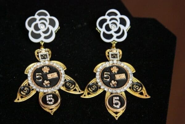 SOLD! 3765 Madam Coco Number 5 Massive Earrings - Image 7
