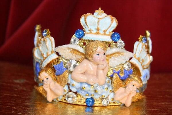SOLD! 3795 Archangel Gabriel Clouds Moon Crystal Crown Headband+ Earrings - Image 4