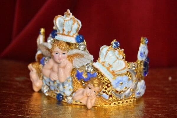 SOLD! 3795 Archangel Gabriel Clouds Moon Crystal Crown Headband+ Earrings - Image 6