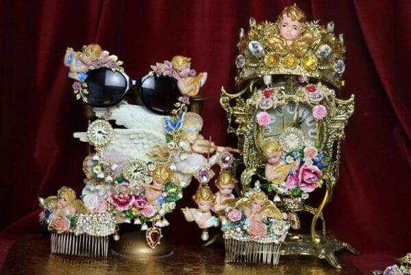 SOLD! 3808 Baroque Hand Painted Musical Cherubs Embellished Sunglasses - Image 7