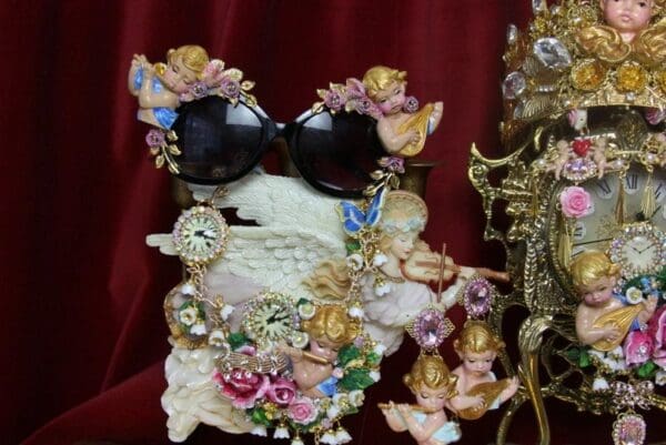 SOLD! 3808 Baroque Hand Painted Musical Cherubs Embellished Sunglasses - Image 8