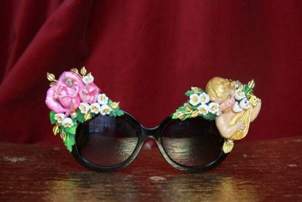 SOLD! 3821 Baroque Hand Painted Musical Cherubs Embellished Sunglasses - Image 7