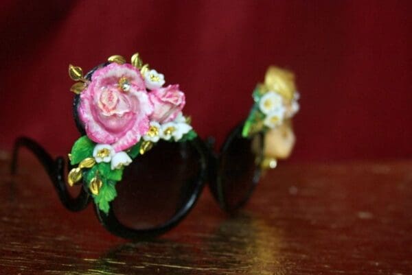 SOLD! 3821 Baroque Hand Painted Musical Cherubs Embellished Sunglasses - Image 8