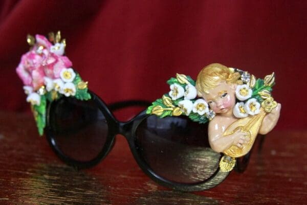 SOLD! 3821 Baroque Hand Painted Musical Cherubs Embellished Sunglasses - Image 9