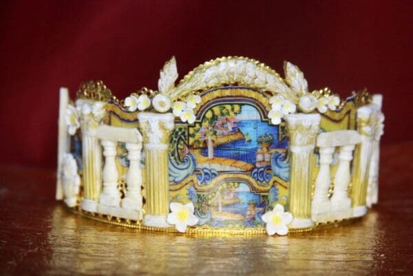 SOLD! 3875 Baroque Taormina Column Tile Cameo Elegant Crown - Image 7