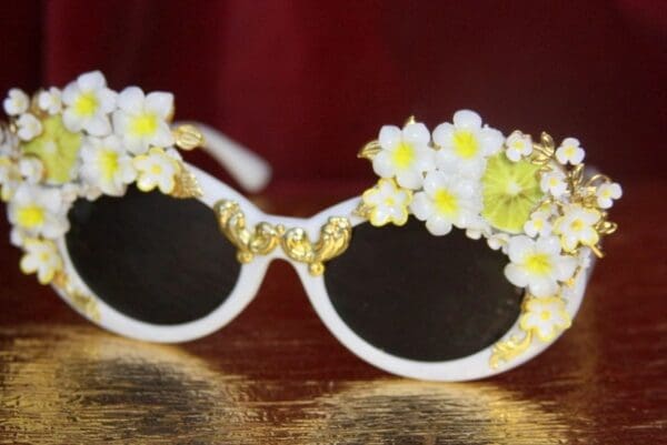 SOLD! 3906 Baroque Embellished Hand Painted Lemon Fruit Sicilian Sunglasses - Image 3