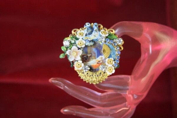SOLD! 3928 La-Bella-Addormentata-Charles-Perrault Adjustable Cocktail Huge Ring - Image 6