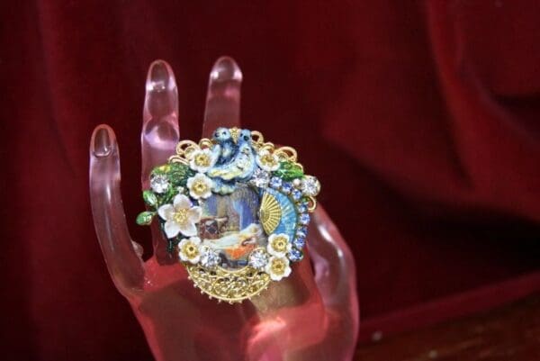 SOLD! 3928 La-Bella-Addormentata-Charles-Perrault Adjustable Cocktail Huge Ring - Image 7