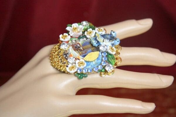 SOLD! 3928 La-Bella-Addormentata-Charles-Perrault Adjustable Cocktail Huge Ring - Image 3