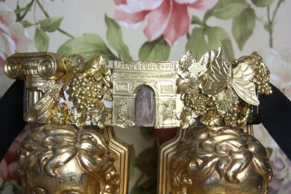 SOLD! 4003 Roman Column Gold Grapes Butterfly Corset Waist Belt - Image 8