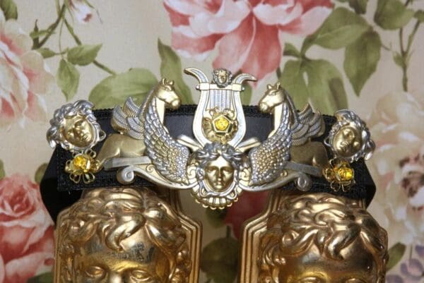 SOLD! 4012 Baroque Medieval Medusa Horses Wide Waist Belt - Image 3