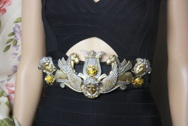 SOLD! 4012 Baroque Medieval Medusa Horses Wide Waist Belt - Image 5