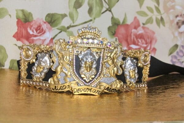 SOLD! 4052 Baroque Medieval Medusa Heraldic Wide Waist Belt - Image 2