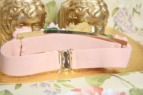 SOLD! 4063 Baroque Vivid Cherub Angel Hand Painted Flowers Crystal Waist Belt Size L, XL - Image 9