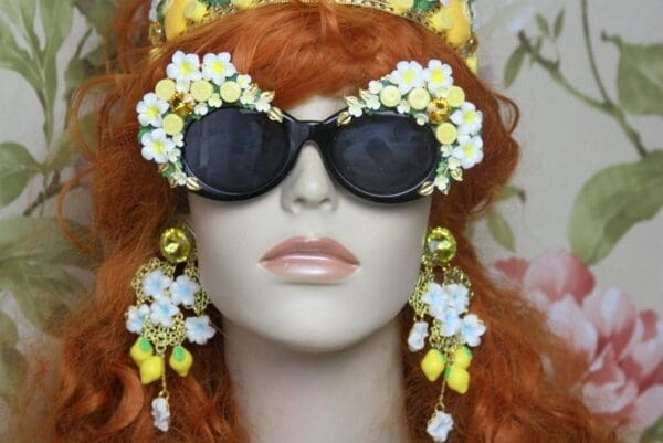 SOLD! 4072 Baroque Lemon Fruit Embellished Sunglasses - Image 5