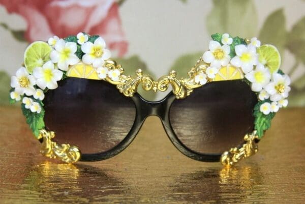 SOLD! 4083 Baroque Lemon Fruit Embellished Sunglasses - Image 7