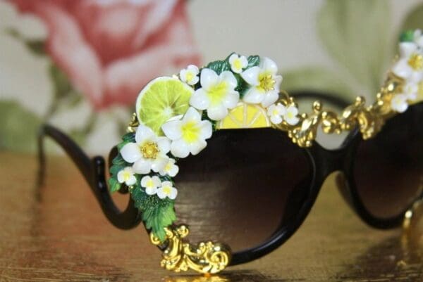 SOLD! 4083 Baroque Lemon Fruit Embellished Sunglasses - Image 8