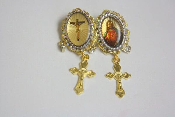 SOLD! 4180 Jesus Church Elegant Cross Earrings Studs - Image 3
